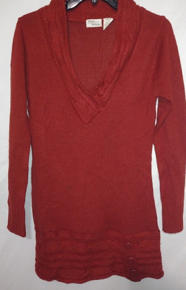 Allison Brittney S Red Beautiful Sweater Tunic - Picture 2 of 6